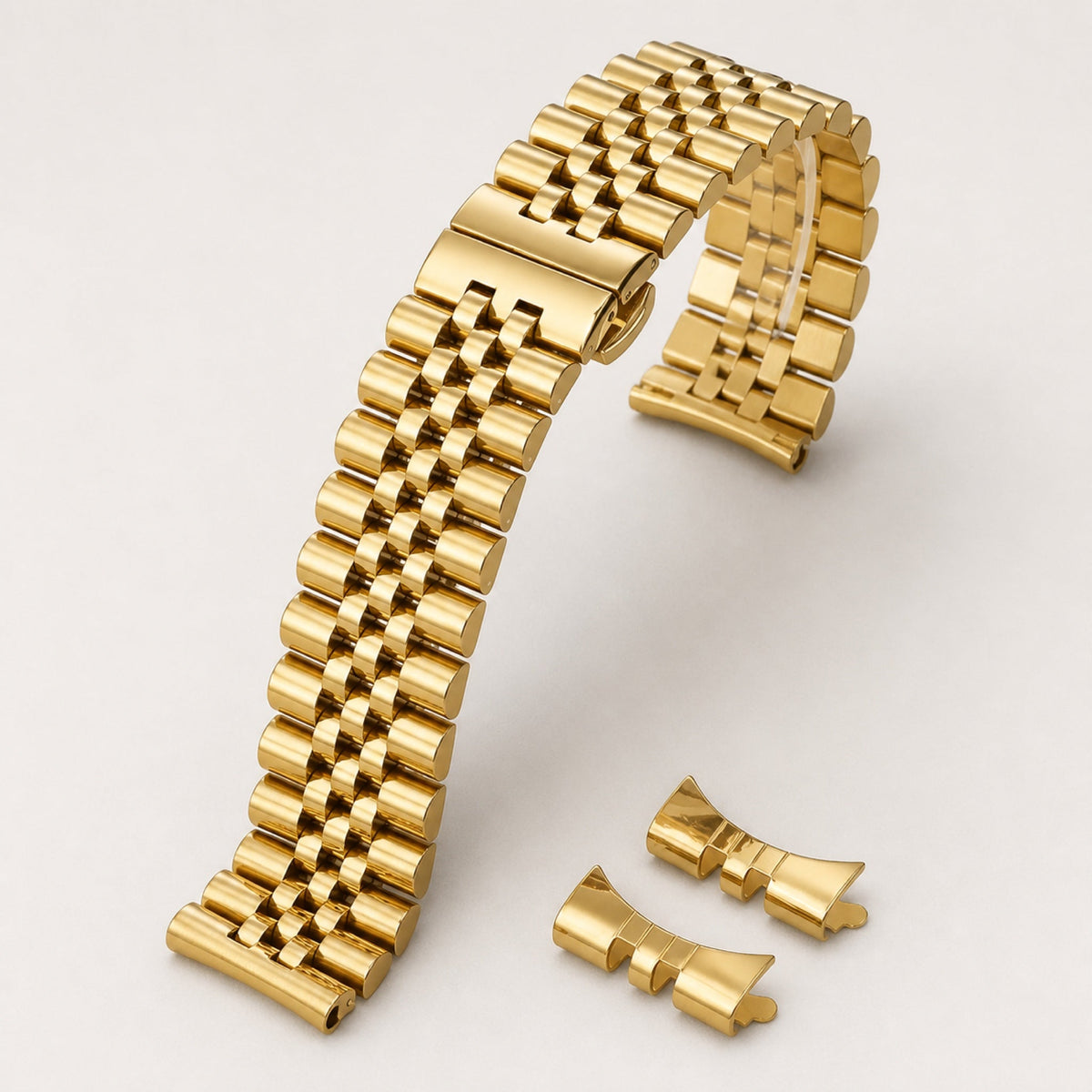 Bracelet acier massif cinq rangs — finition or — Maison Noirmont