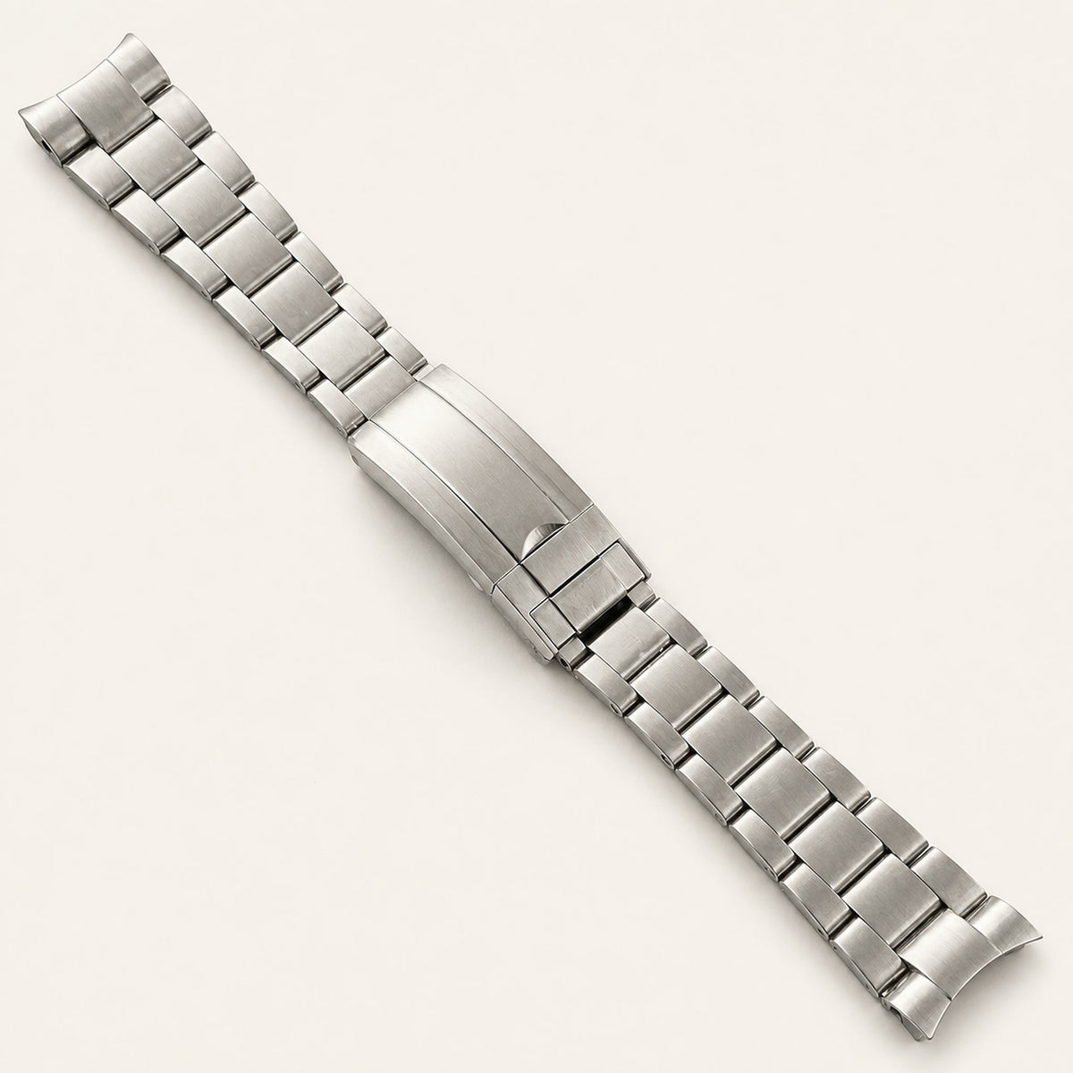 Bracelet à maillons arrondis acier, centre brossé — Maison Noirmont