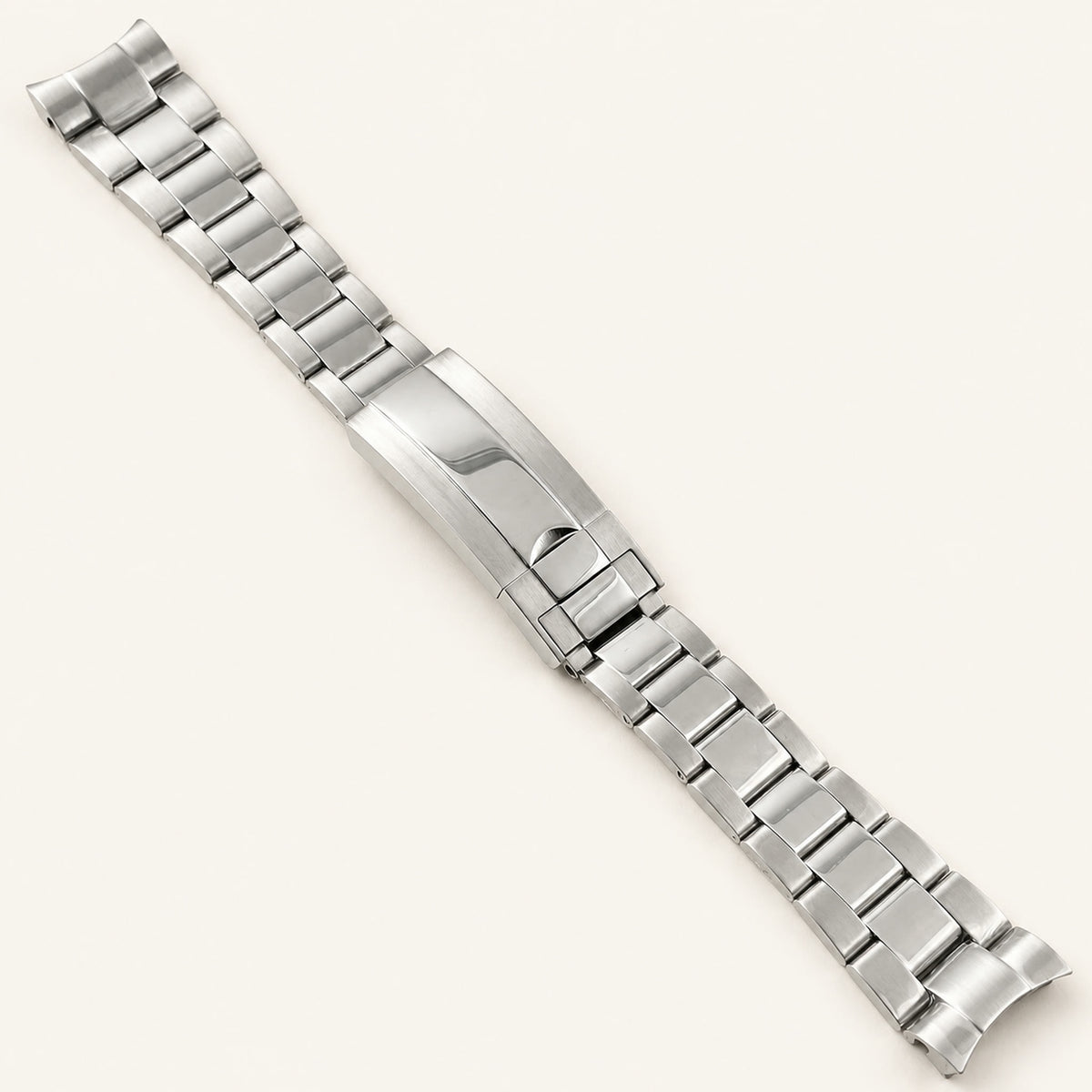 Bracelet à maillons arrondis acier, centre poli — Maison Noirmont