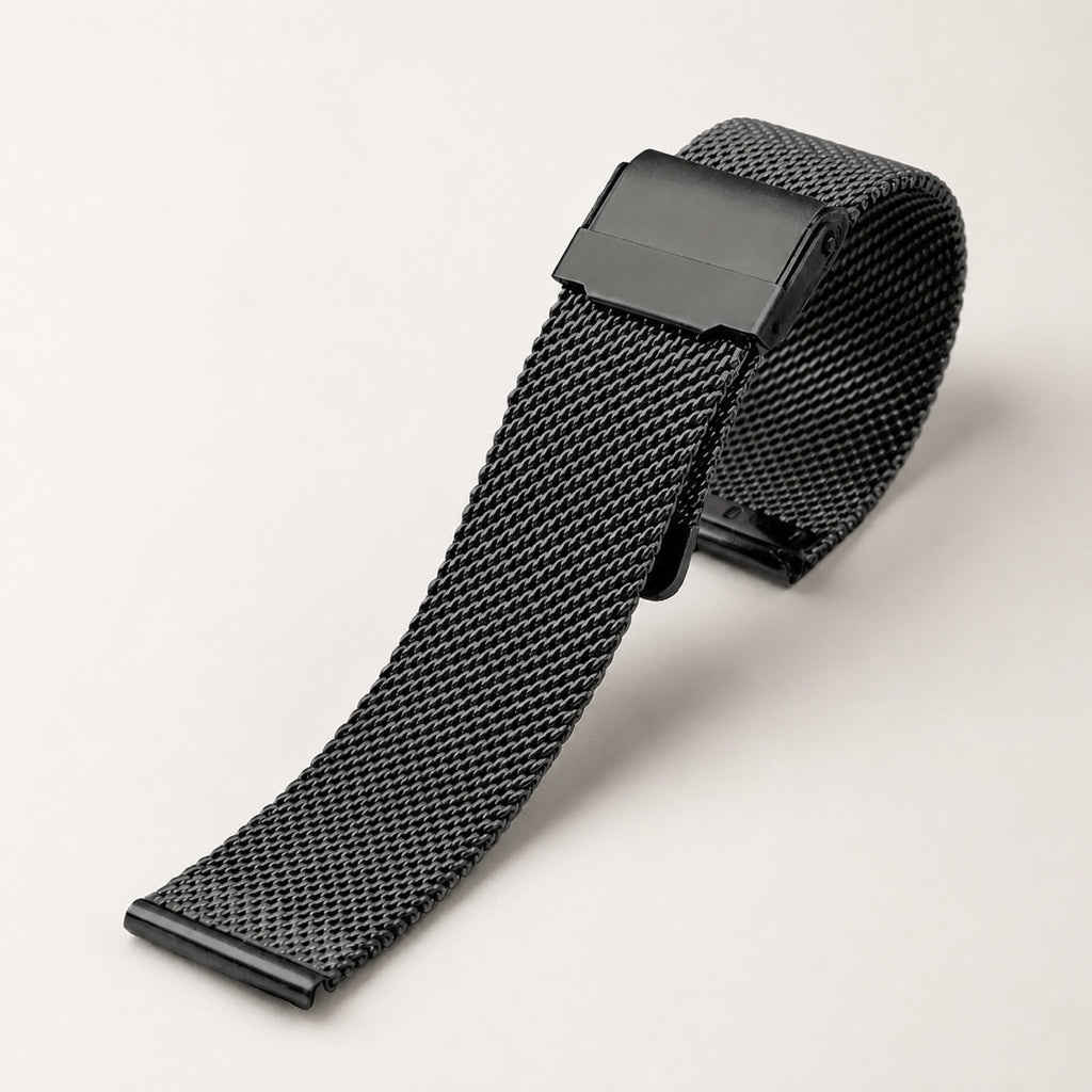 Bracelet milanais maille 0,6 mm noir — Maison Noirmont