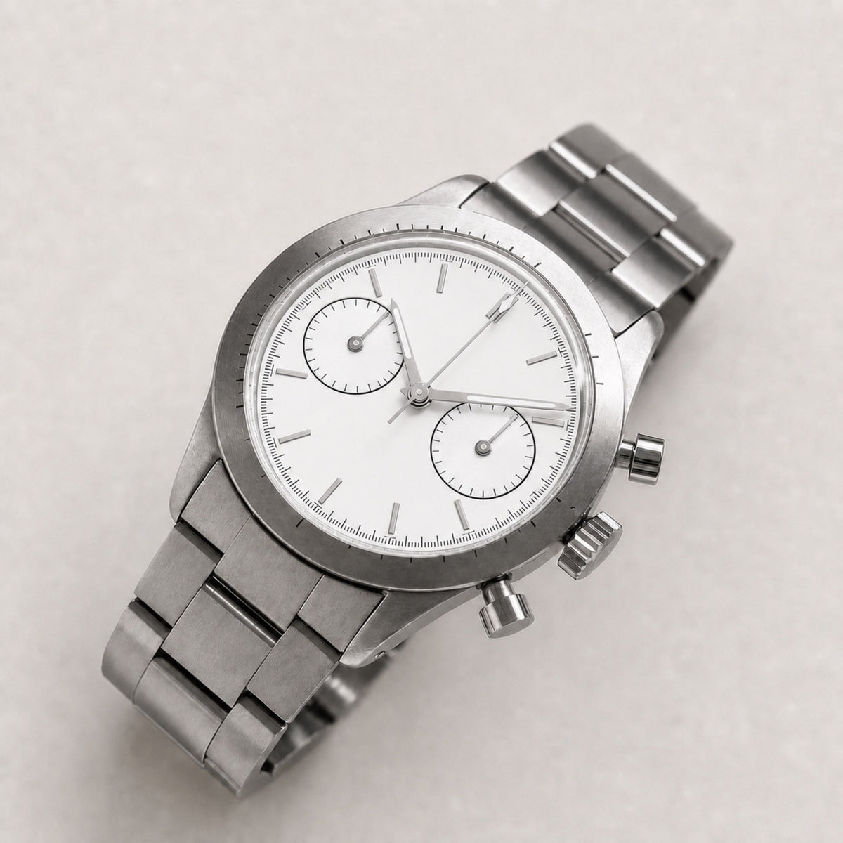 Contre-la-montre — Chronographe panda — Blanc · compteurs cerclés — Maison Noirmont
