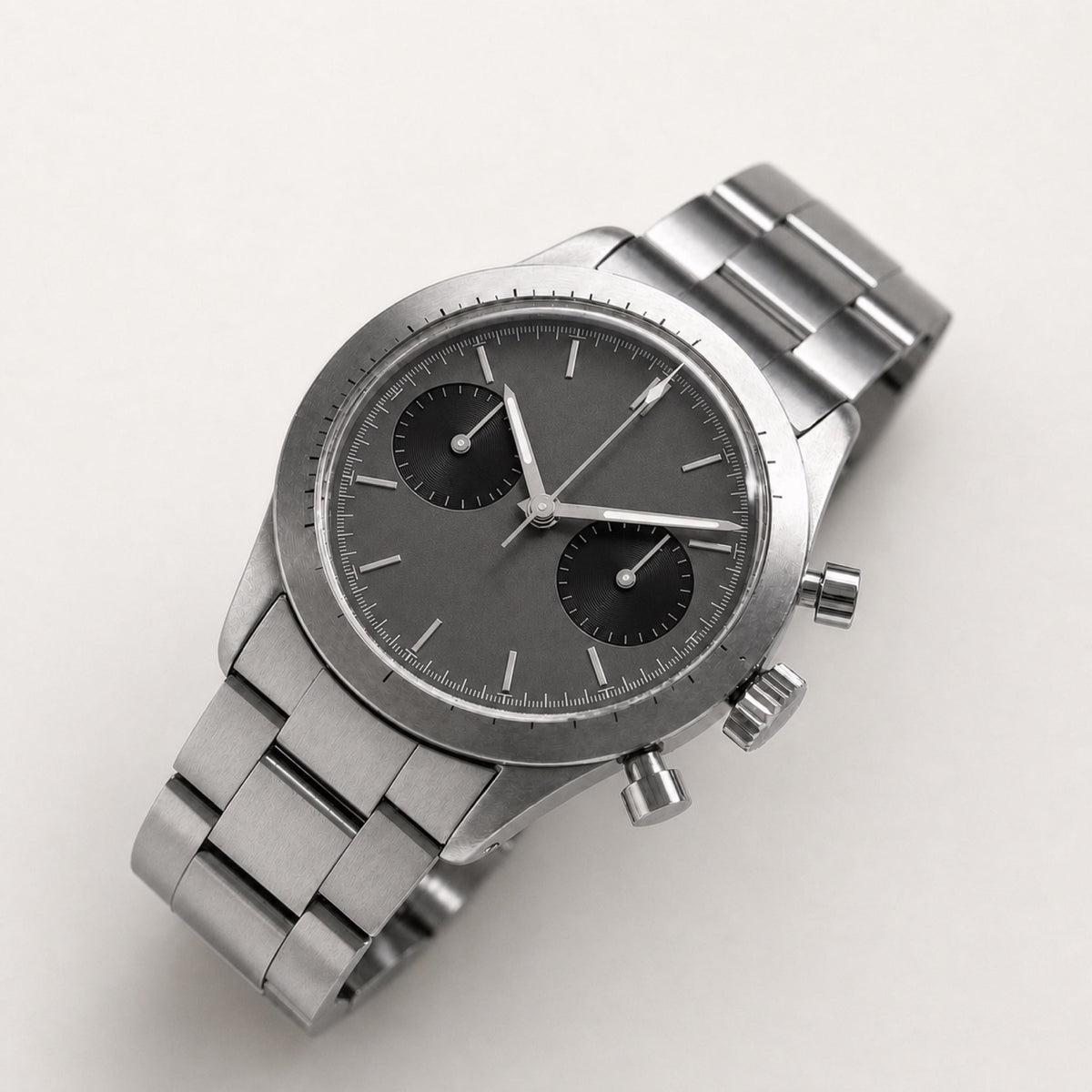 Contre-la-montre — Chronographe panda — Gris anthracite — Maison Noirmont
