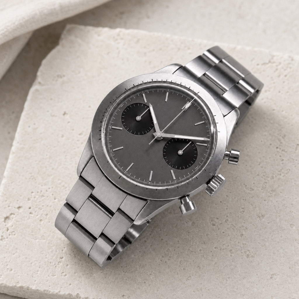 Contre-la-montre Gris anthracite — Chronographe — en situation — Maison Noirmont