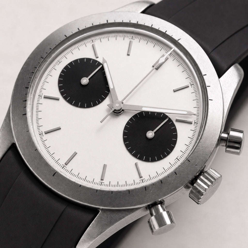 Contre-la-montre Panda — Chronographe — macro — Maison Noirmont