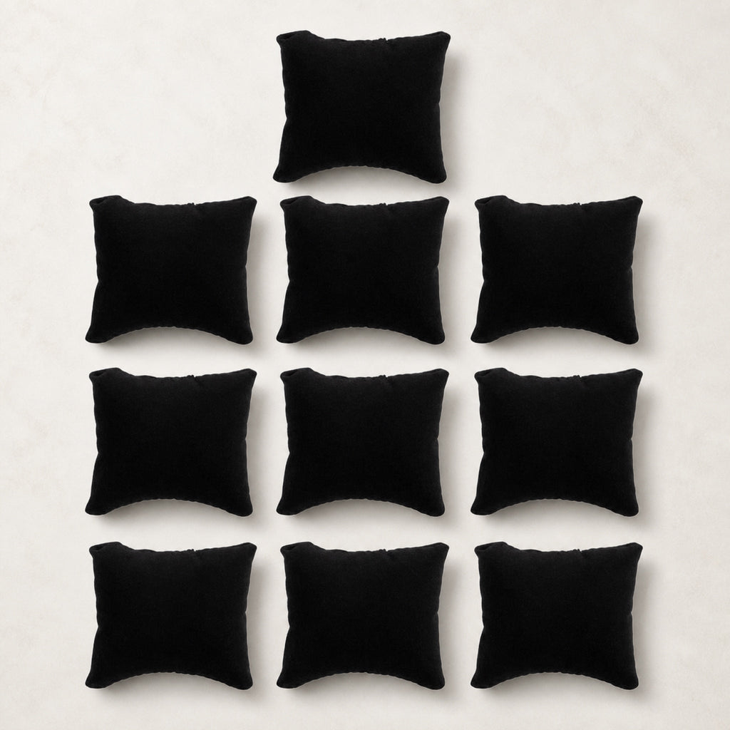 Lot de dix coussins de présentation — noir — Maison Noirmont