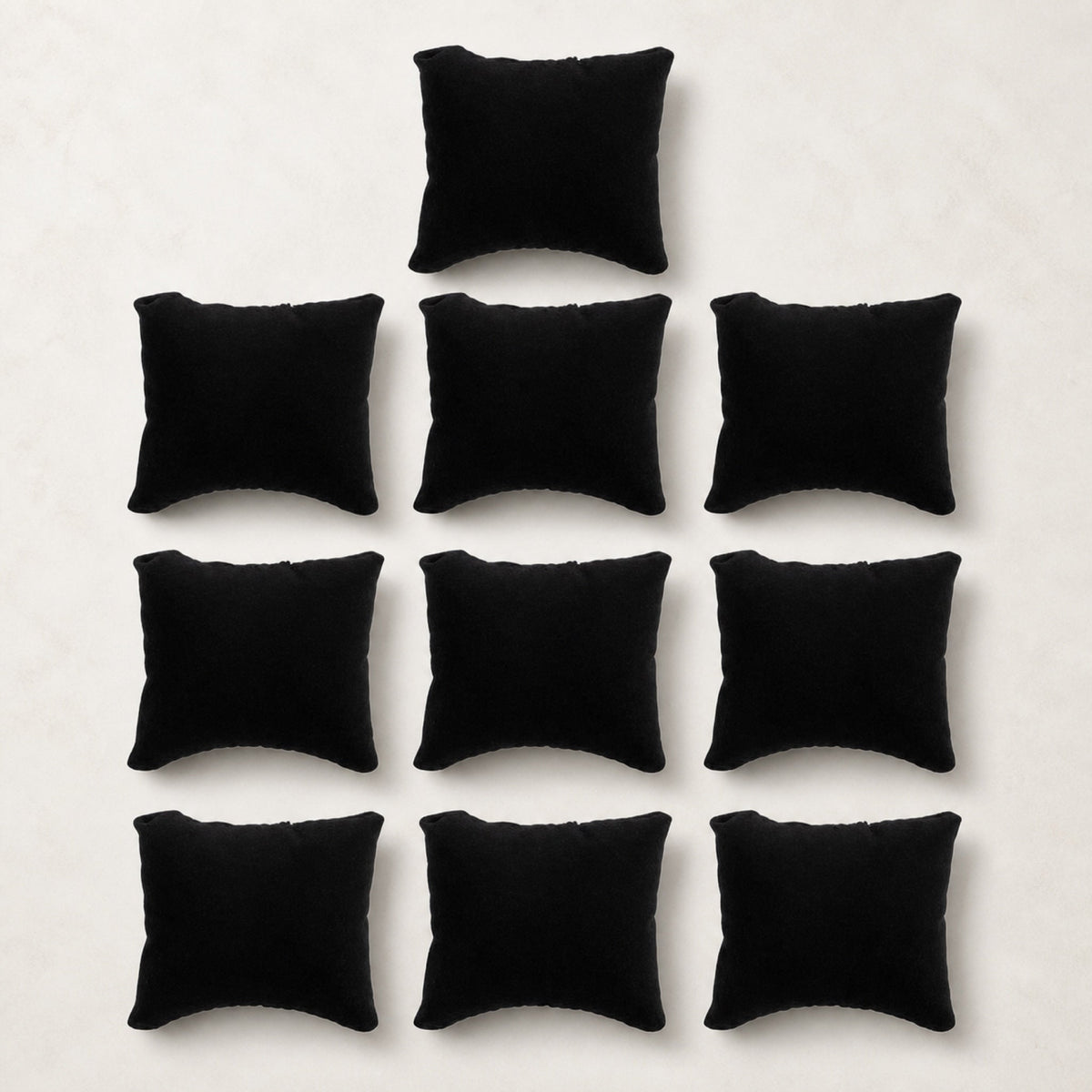 Lot de dix coussins de présentation — noir — Maison Noirmont
