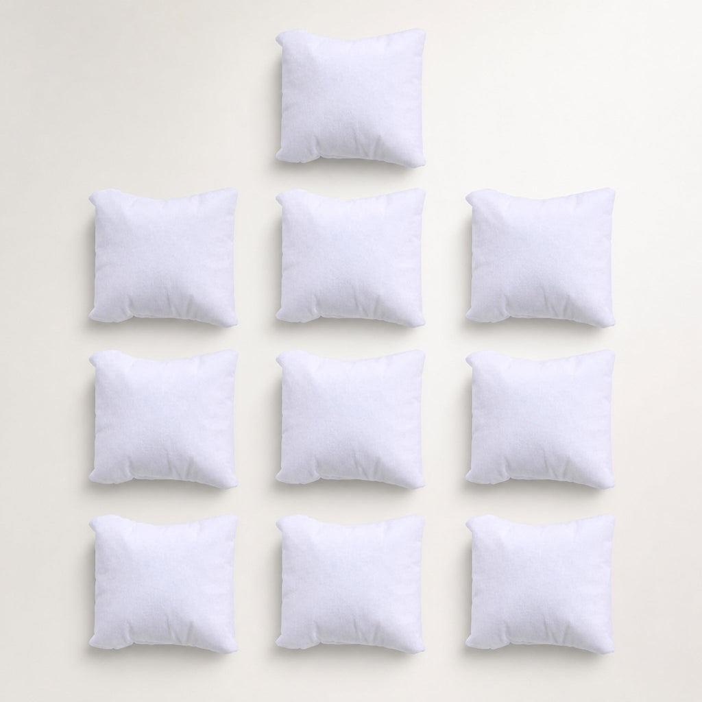 Lot de dix coussins de présentation — blanc — Maison Noirmont
