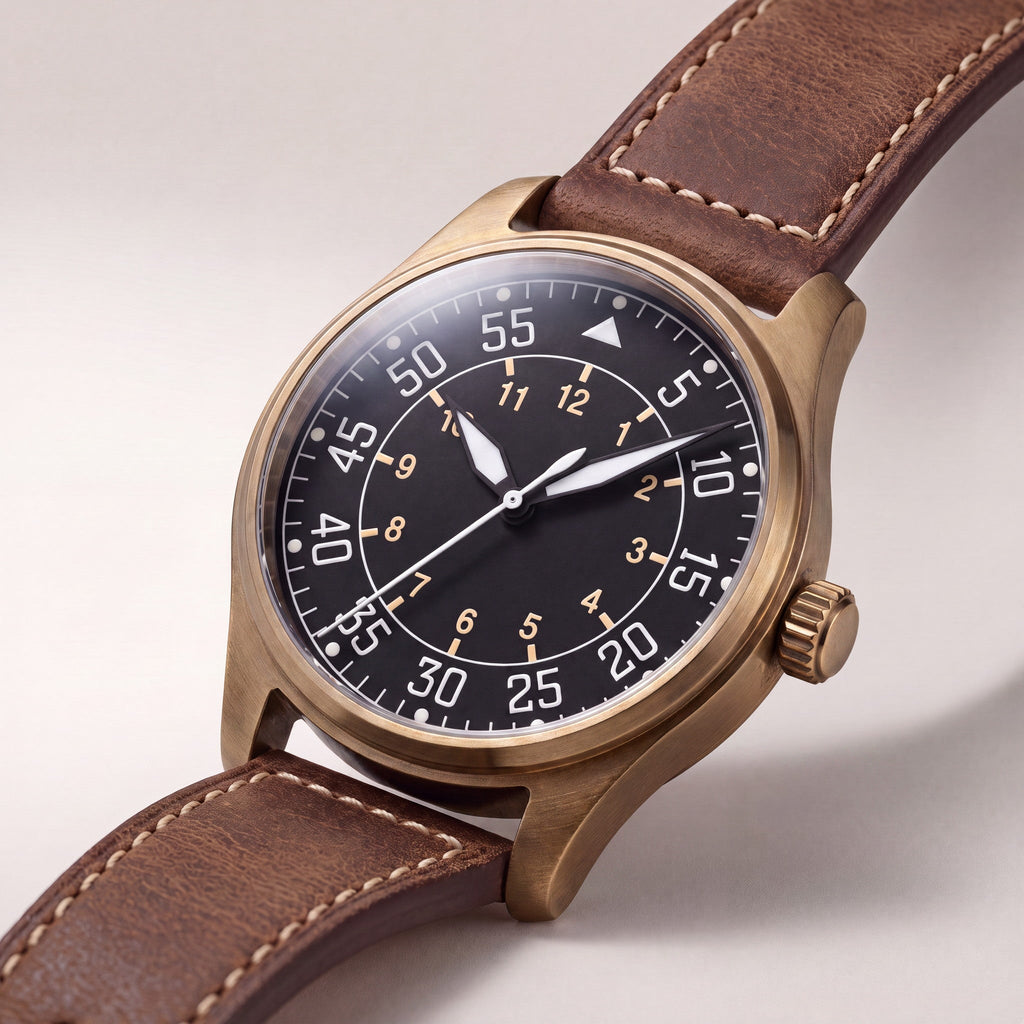 Noirmont Un Bronze — Aviateur bronze à chiffres 1-12 — vue de face