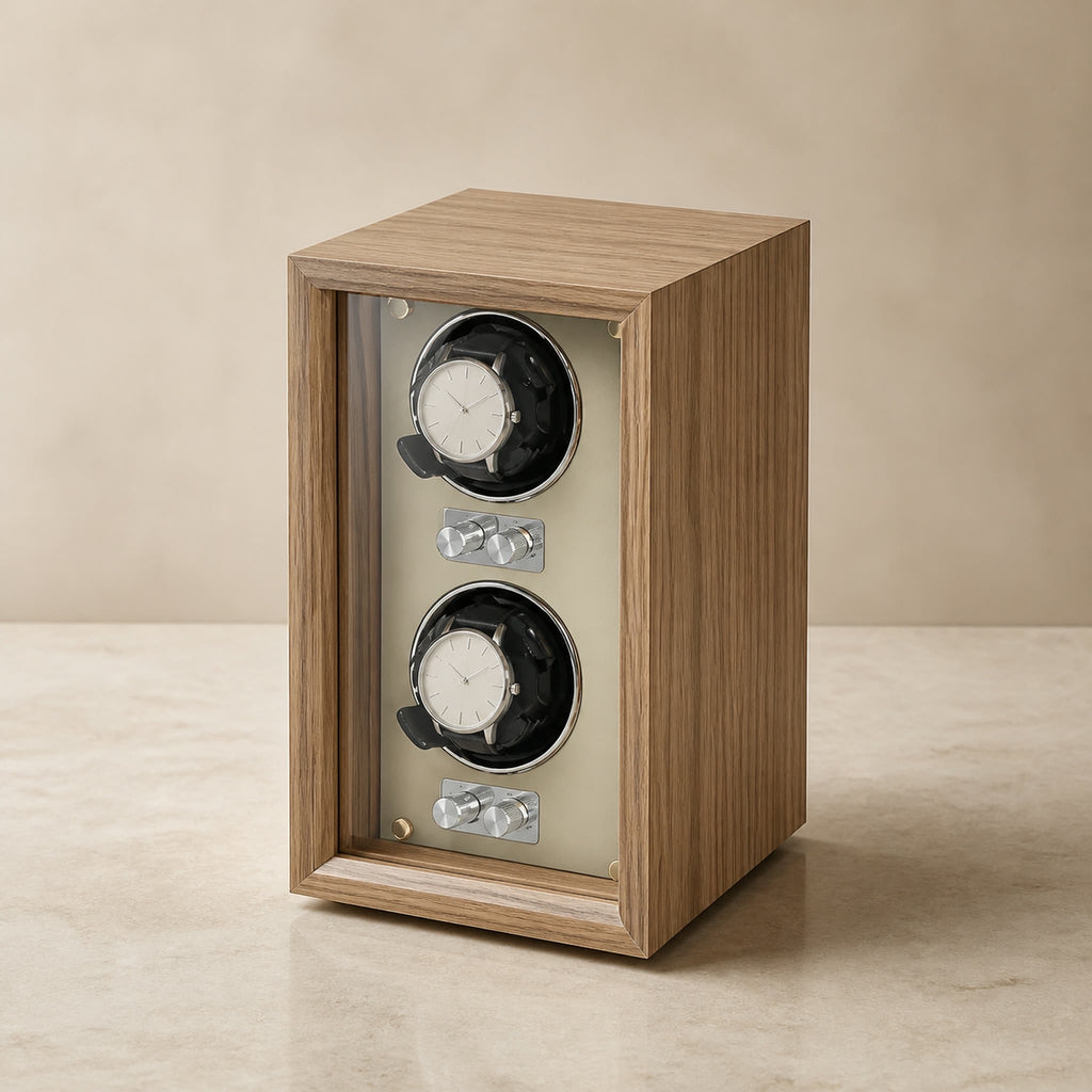 Remontoir Collection Bois beige — capacité 2 montres — Maison Noirmont