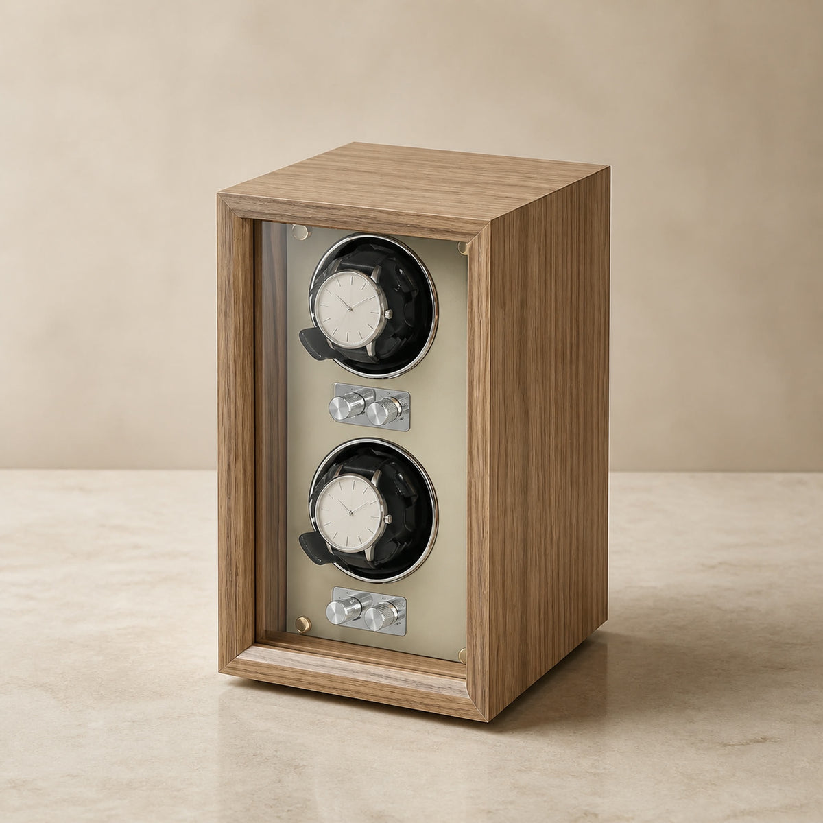 Remontoir Collection Bois beige — capacité 2 montres — Maison Noirmont