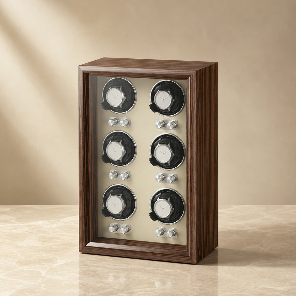 Remontoir Collection Bois beige — capacité 6 montres — Maison Noirmont