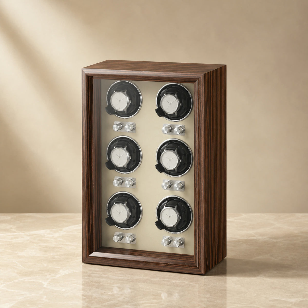 Remontoir Collection Bois beige — capacité 6 montres — Maison Noirmont