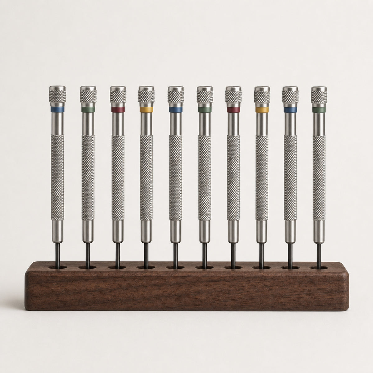 Set de tournevis d'horloger — 10 pièces — Manche moleté · repère couleur — Maison Noirmont