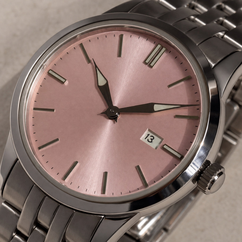 Trente-Six Rose — Classique cinq rangs — macro — Maison Noirmont